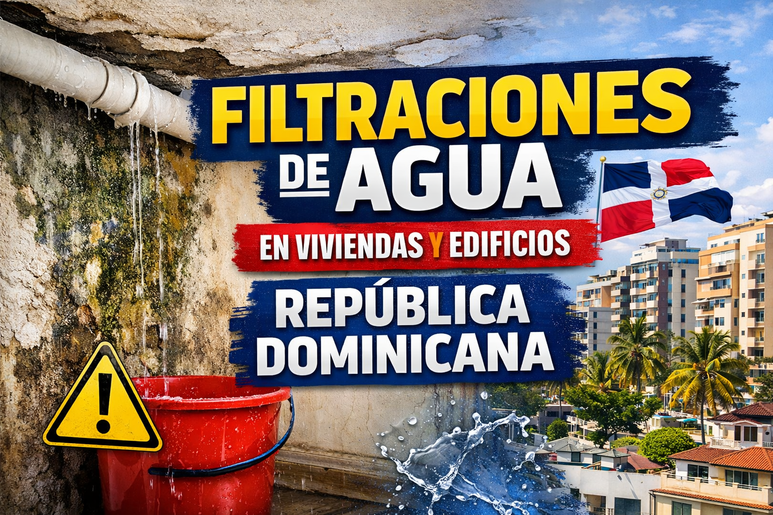 Filtraciones de agua en viviendas y edificios en República Dominicana